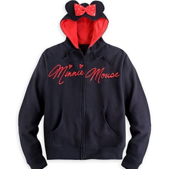Minnie Mouse Zip Up Hoodie with ears and bow B18 - Picture 1 of 5